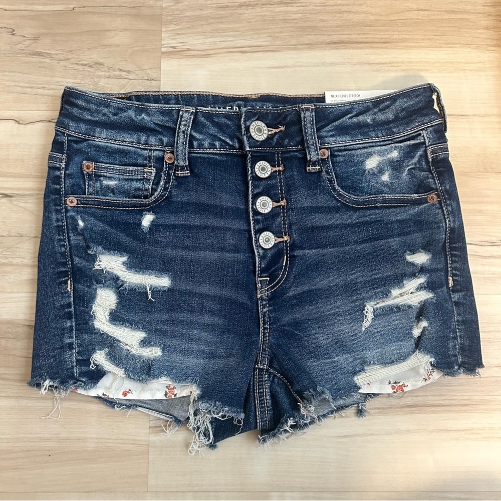 American Eagle Floral Pocket Next Level Stretch Hi-Rise Shortie Size 8 29W